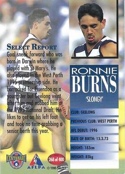 1996 Select AFL #268 Ronnie Burns Back